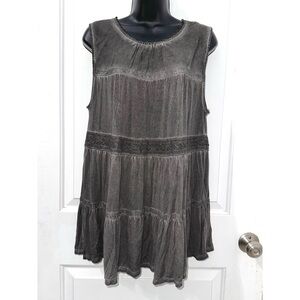 KNOX ROSE Gray Women's Tiered Tunic Top